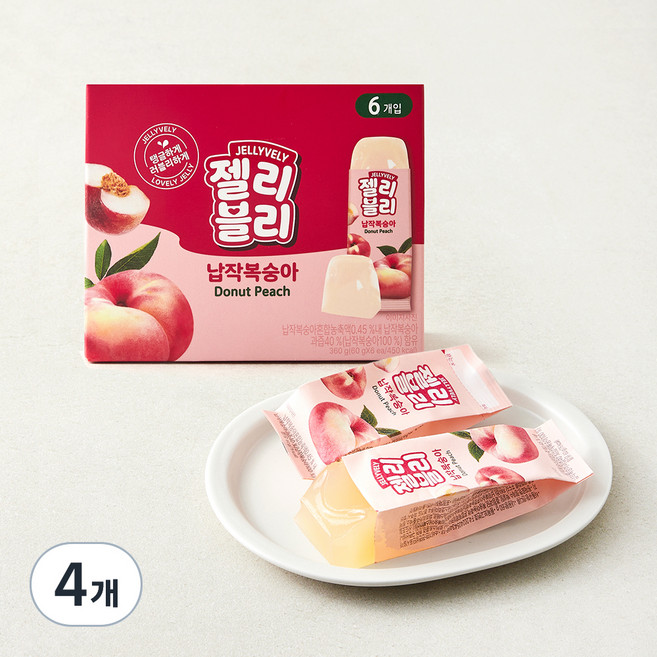 쉐프엠 젤리블리 납작복숭아, 60g, 4개, 6개입