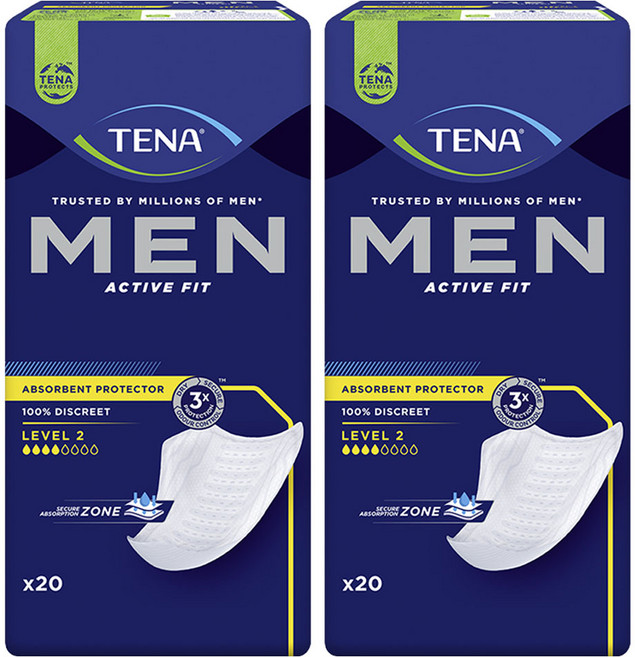 테나 남성용 레벨 2 패드형 성인기저귀, 중형, 20개입, 2개