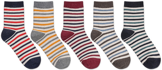 박군 여성용 올리브 중목 양말 5종 세트