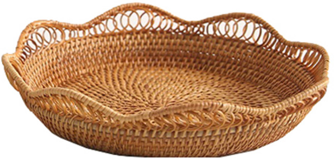 이소품 라탄 에스닉 라탄 플레이트, 네츄럴, 1개