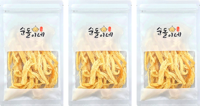 순돌이네 땅콩버터 오징어채, 3개, 100g