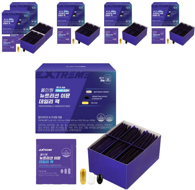 익스트림 종합비타민 올인원 뉴트리션 이뮨 데일리 팩, 30회분, 6개