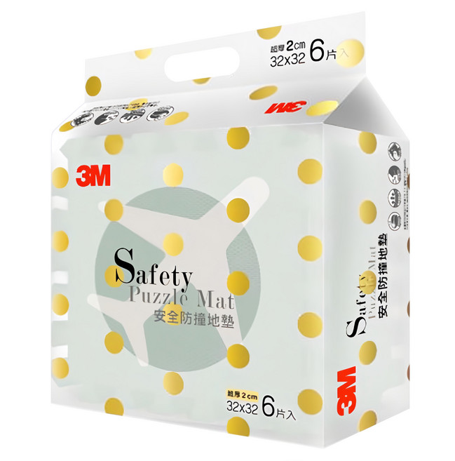 3M 安全防撞地墊 6片, 綠底灰 款式隨機, 1包