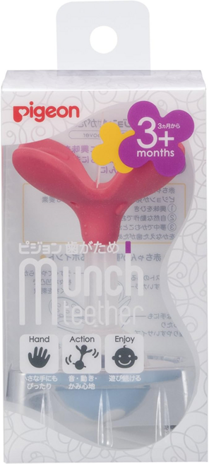 pigeon 貝親 Munch teether 嬰兒固齒器, 固齒器, 橘色花瓣, 1個