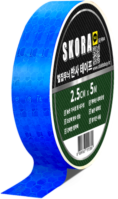 스코라 벌집무늬 반사 테이프, 1개, 블루