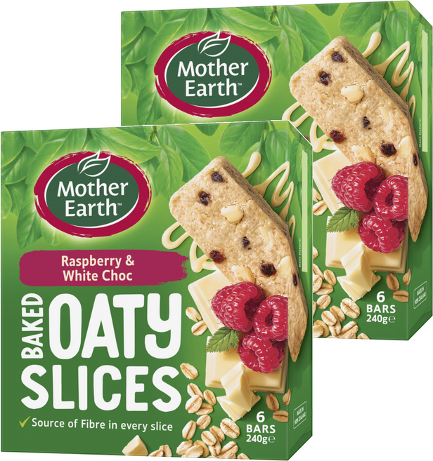 Mother Earth 烘焙燕麥棒 覆盆莓牛奶巧克力 6包, 240g, 2盒