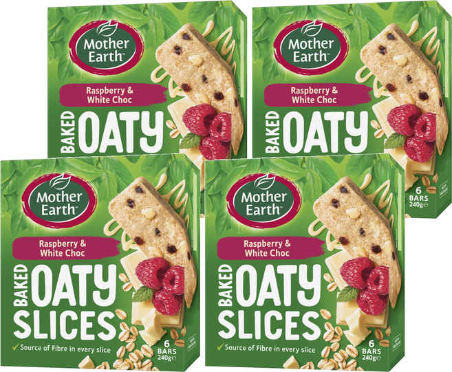 Mother Earth 烘焙燕麥棒 覆盆莓牛奶巧克力 6包, 240g, 4盒