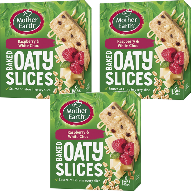Mother Earth 烘焙燕麥棒 覆盆莓牛奶巧克力 6包, 240g, 3盒