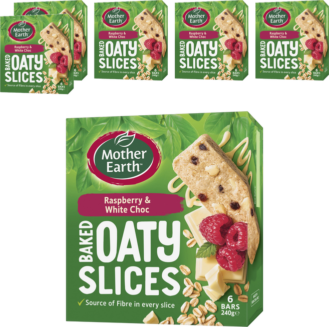 Mother Earth 烘焙燕麥棒 覆盆莓牛奶巧克力 6包, 240g, 6盒