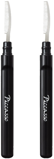 피카소 속눈썹 빗 숏핸들, 혼합색상, 2개