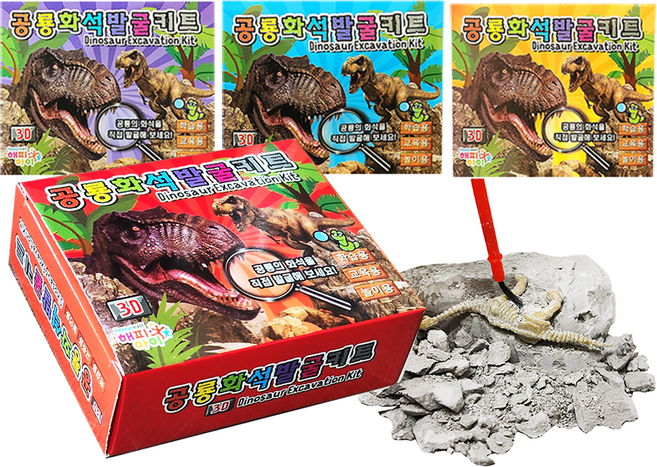 해피아이 공룡 화석 발굴 키트 랜덤발송 4종 세트, 1세트