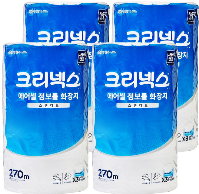 크리넥스 에어셀 1겹 점보롤 화장지 4533961, 270m, 16롤, 1개