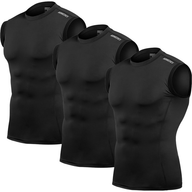아르메데스 남성용 기능성 냉감 통기성 언더레이어 민소매나시 3P AR-121