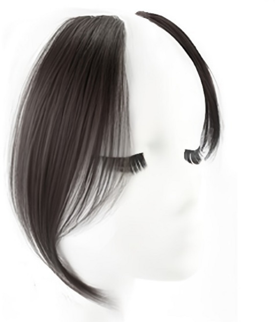 젤루나 얼굴 작아 보이는 프렌치 사이드 뱅 앞머리 붙임머리 반가발 HB-29, 2 브라운블랙, 2개