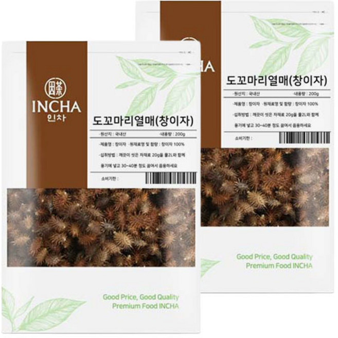 인차 도꼬마리열매 창이자, 200g, 2개