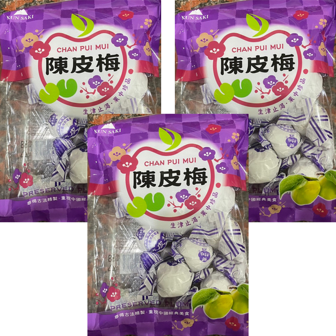 KUN SAKI 崑崎 陳皮梅, 120公克, 3袋