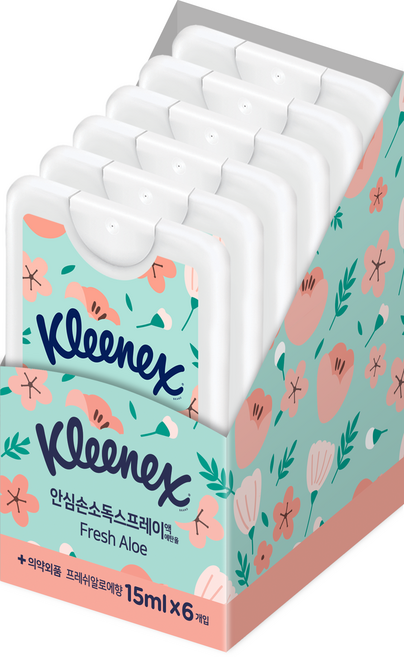 크리넥스 손소독 스프레이 알로에, 15ml, 6개