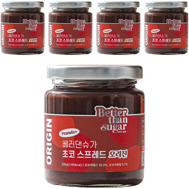 베러댄슈가 초코 스프레드, 200g, 5개