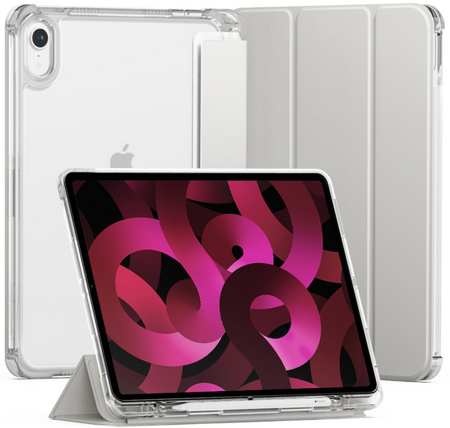 신지모루 클리어 애플펜슬 수납 태블릿PC 케이스, 웜 그레이, 1개