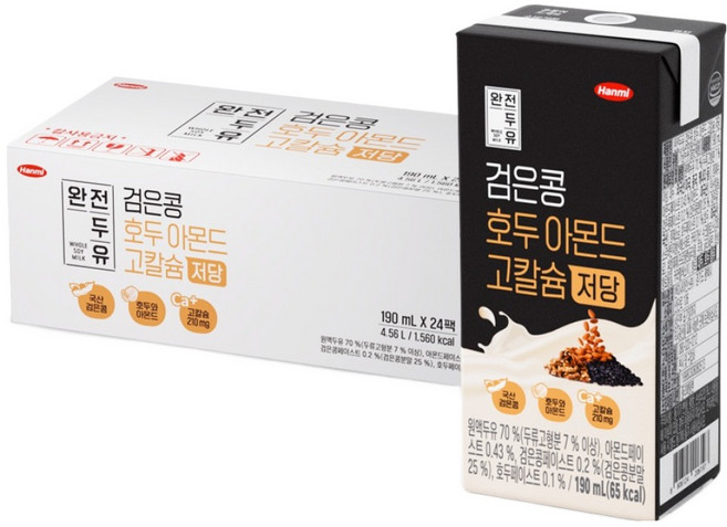 전두유 검은콩 호두아몬드 고칼슘 저당, 24개, 190ml