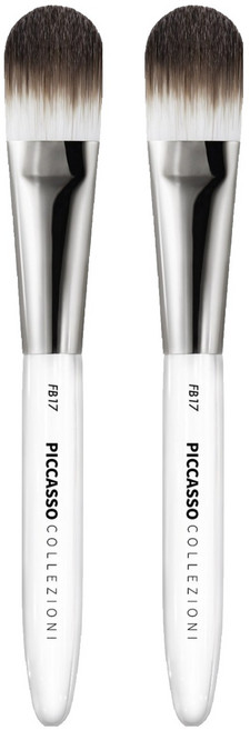 피카소꼴레지오니 FB17 파운데이션 브러쉬, 혼합 색상, 2개