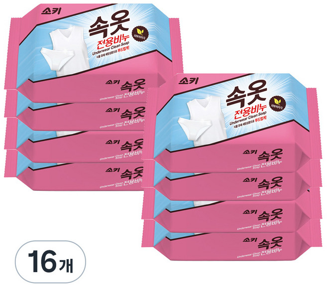 소키 속옷 전용 세탁비누, 150g, 16개