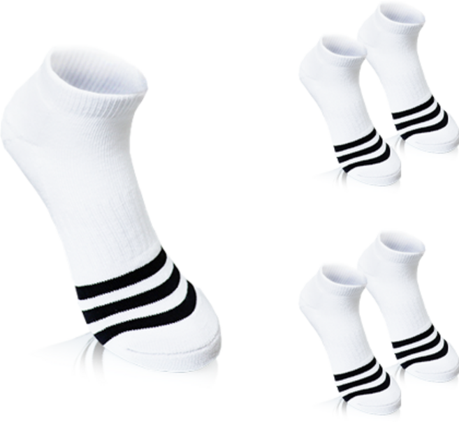 컴프로 여성용 두꺼운 스포츠 단목 쿠션 기능성 쿨맥스 양말 5족 세트, 흰색 + 검정, 1세트