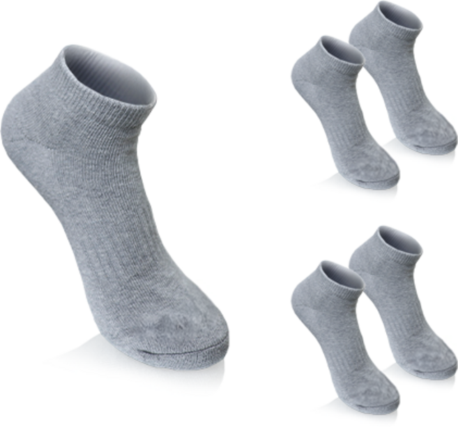컴프로 여성용 두꺼운 스포츠 단목 쿠션 기능성 쿨맥스 양말 5족 세트, 회색 + 회색, 1세트