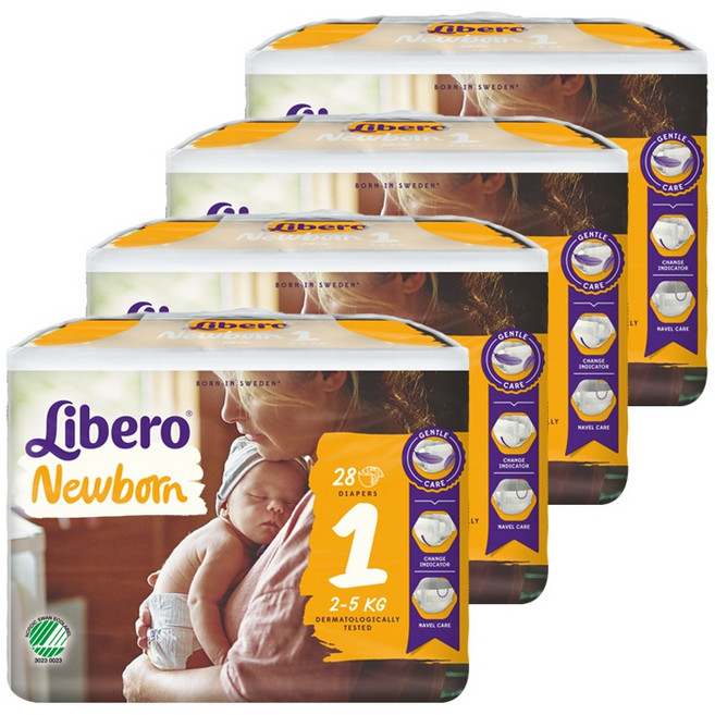 리베로 신생아용 뉴본 기저귀 2~5kg 남녀공용, 1단계, 112매