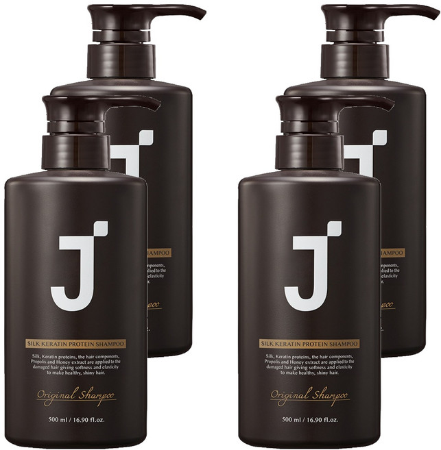 제이숲 실크 케라틴 단백질 샴푸, 500ml, 4개