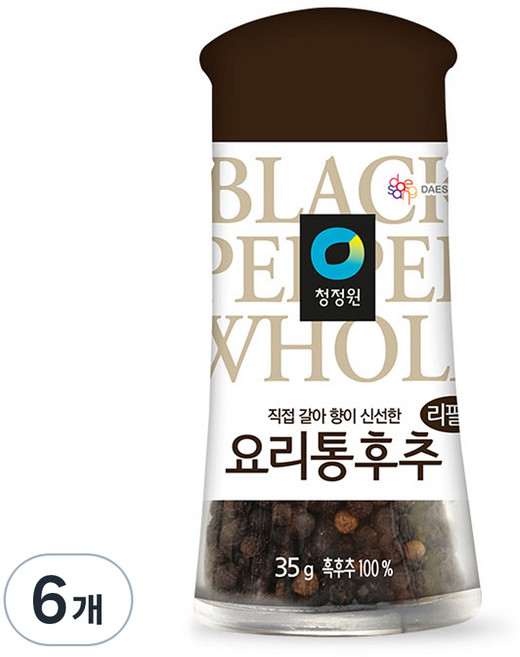 대상 요리통후추리필, 35g, 6개