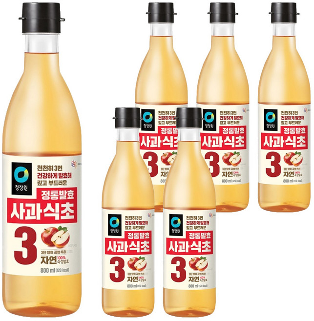 청정원 정통 사과 식초, 800ml, 6개