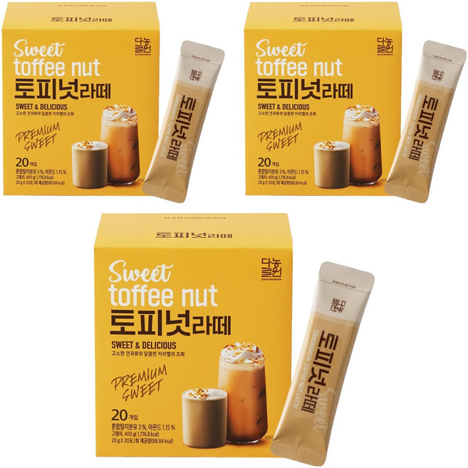 다농원 토피넛라떼, 20g, 20개입, 3개
