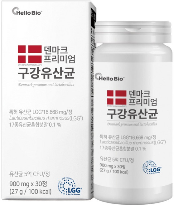 헬로바이오 덴마크 프리미엄 구강유산균 27g, 30정, 1개