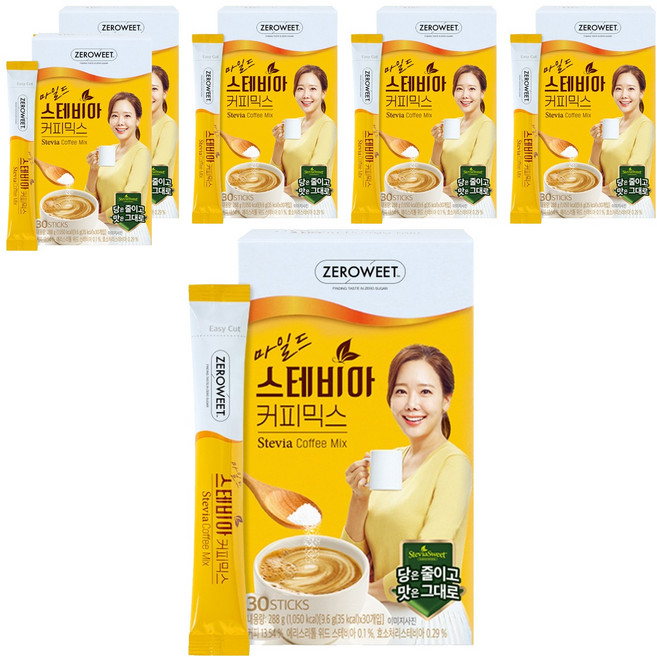 스테비아스위트 마일드 스테비아 커피믹스, 9.6g, 30개입, 6개