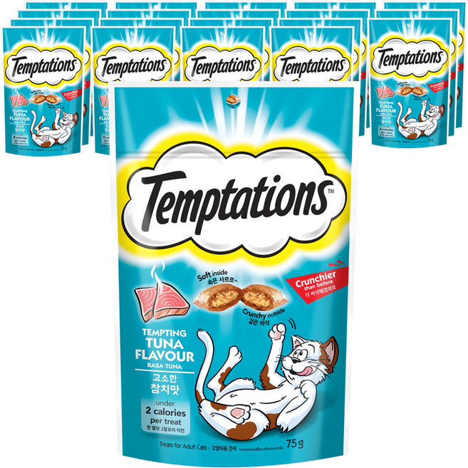 템테이션 고양이 스낵, 고소한 참치맛, 75g, 20개