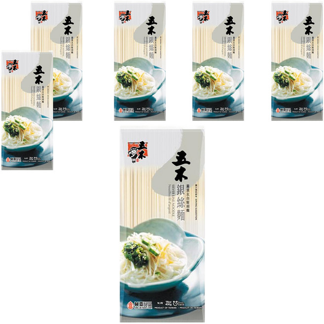 五木 銀絲麵 純素, 400g, 6包