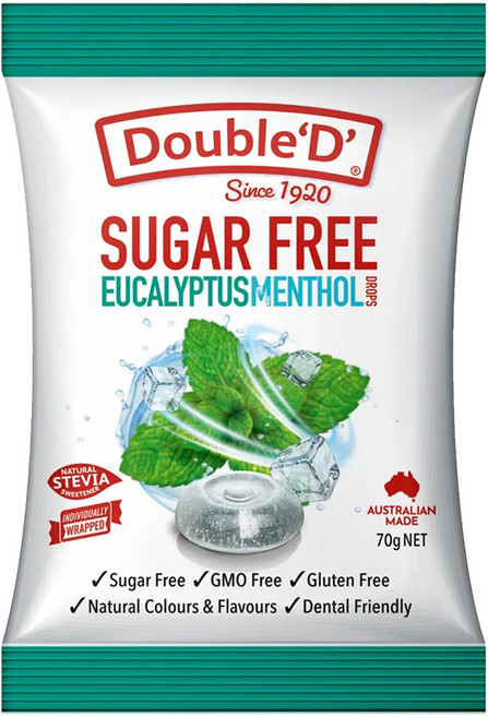 Double'D' 無糖薄荷糖 尤加利葉風味, 1包, 70g