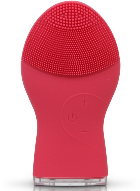 오엠티 휴대용 충전식 실리콘 진동클렌저, OMS-703, 레드