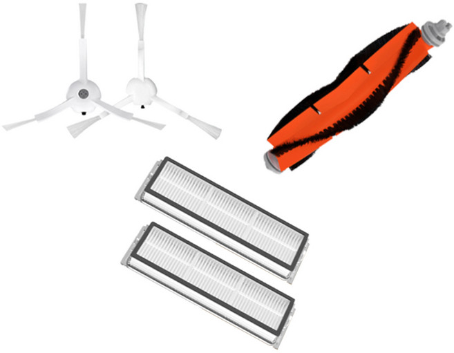 멋진공간 샤오미 로보락 로봇청소기 사이드브러쉬 필터 브러쉬 부품 세트, 1개