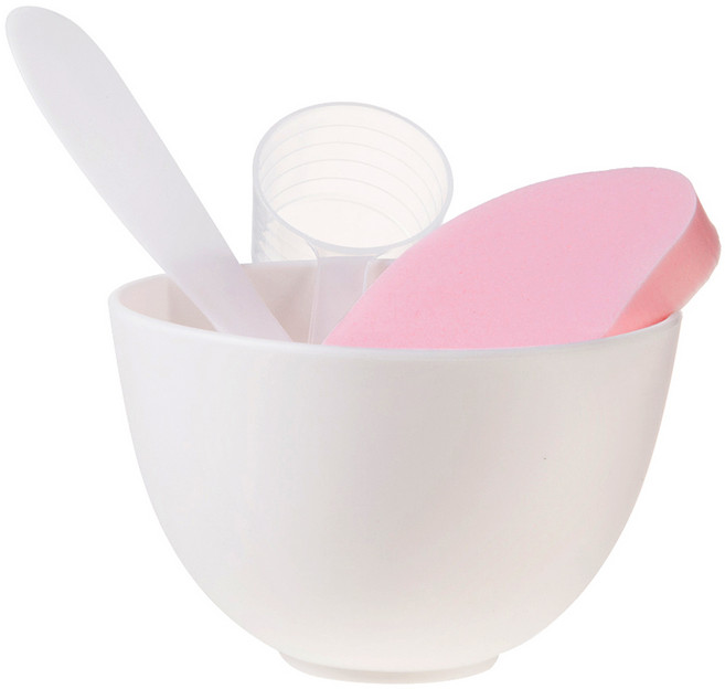 비타할로 모델링 팩 도구 4종 세트(팩볼 + 계량컵 + 스파츌라 대 + 해면), 혼합색상, 1세트