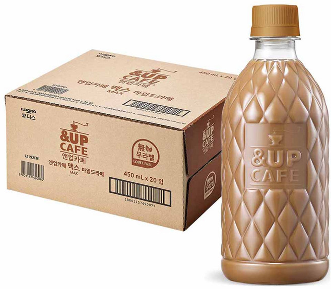 일동후디스 앤업카페 맥스 마일드라떼 무라벨, 20개, 450ml
