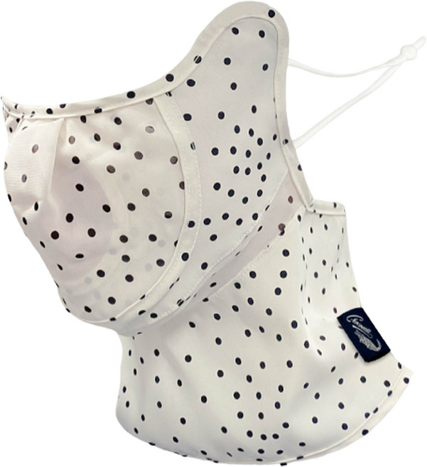 크로커다일 여성용 호흡이 편안한 자외선 차단 도트 페이스가드 덮개형, 아이보리, 1개