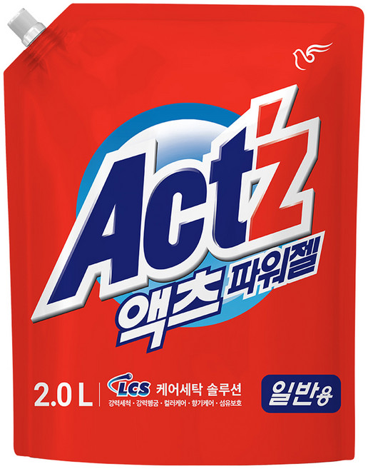 액츠 파워젤 세탁세제 일반용 리필, 2L, 1개
