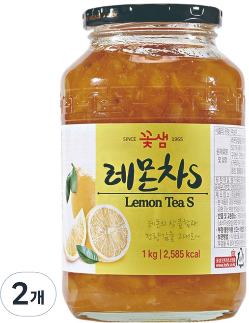 꽃샘 액상 레몬차S, 1kg, 2개