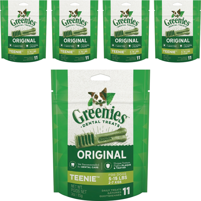 Greenies 健綠 潔牙骨 2-7kg犬專用 11支, 原味, 85g, 5包