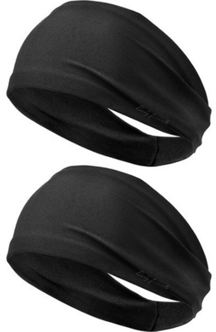 바디공식 스포츠 헤어밴드, 블랙, 2개