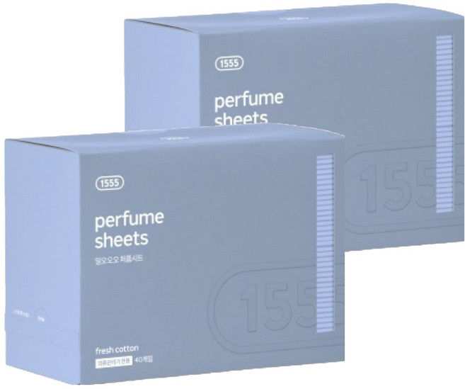 1555 의류관리기 퍼퓸시트 프레쉬 코튼향, 40매, 2개