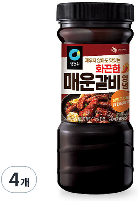 청정원 화끈한 매운갈비 양념, 840g, 4개
