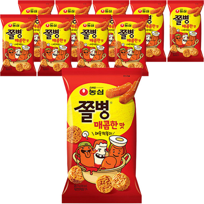 쫄병스낵 매콤한맛, 82g, 10개